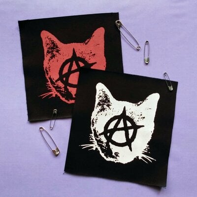 Anarchy kitty punk sew-on patches