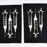 Syringe Cyberpunk Horror Sew-on Patches - Thumbnail 2