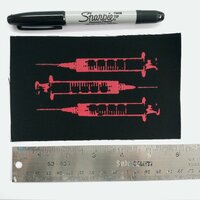 Syringe Cyberpunk Horror Sew-on Patches - Thumbnail 1
