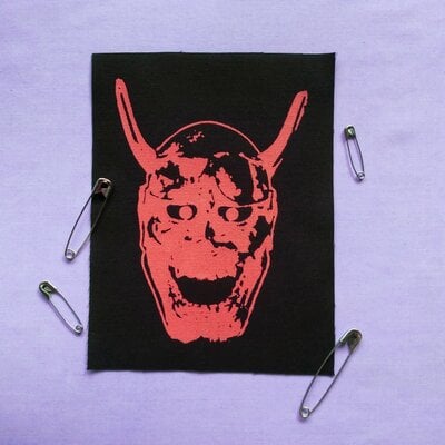Hannya mask japanese horror sew-on patches