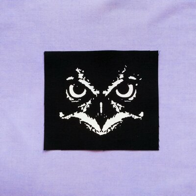 Owl face goth punk sew-on patches