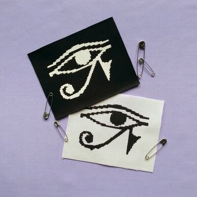 Pixelated eye of horus cyberpunk sew-on patches