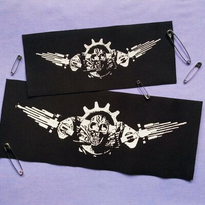 Industrial skull cyberpunk sew-on patches
