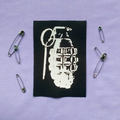 Grenade punk sew-on patches (black version)