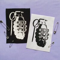 Grenade Punk Sew-on Patches (Black version) - Thumbnail 4