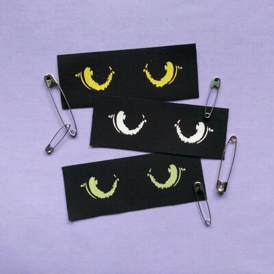 Cat eyes goth punk sew-on patches