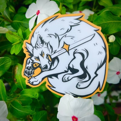 Sword wolf sticker