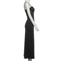 French style slim backless polka dot suspender dress - Thumbnail 3