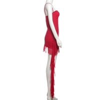Sexy mesh irregular ribbon slim backless suspender dress - Thumbnail 3