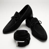 Handcraft Trendy Red Moccasin Chritsmas Shoes With Belt Best Combination Formal Dress Shoes - Thumbnail 3