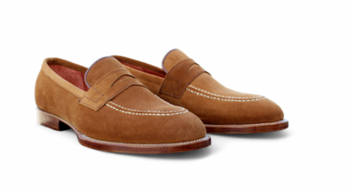 Crafted Leather Classic Brown Suede Leather Moccasin Loafers Dress Shoes