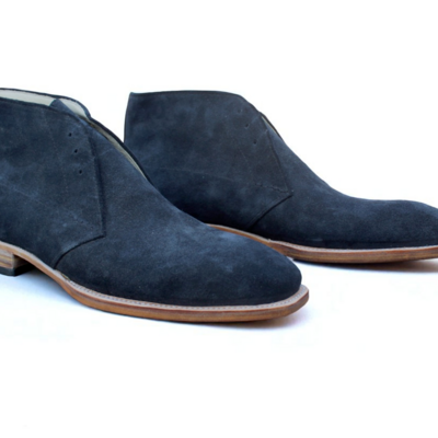 Crafted leather classic gray suede leather chukka boot