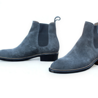 Crafted leather classic gray suede leather chelsea boot