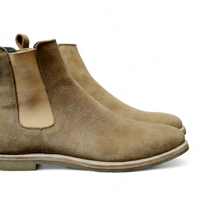 Crafted leather handmade classic suede leather chelsea men boots