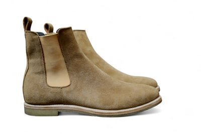 Crafted Leather Handmade Classic Suede Leather Chelsea Men Boots