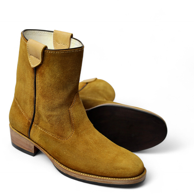 Crafted leather classic brown suede leather men jodhpur dress ankle boot