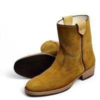 Crafted Leather Classic Brown Suede Leather Men Jodhpur Dress Ankle Boot - Thumbnail 1