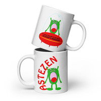 Cheerful Alien Space Car Mug - Thumbnail 5