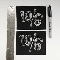 Alice in Wonderland Mad Hatter 10/6 Label Steampunk Sew-on Patches - Thumbnail 1