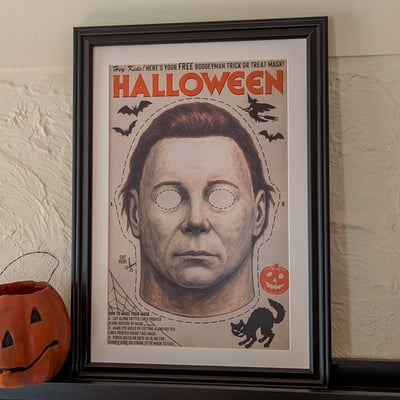 Halloween boogeyman mask art print