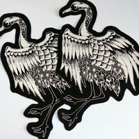 Large Japanese Crane Sew-on Back Patches - Thumbnail 1