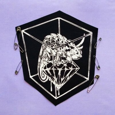 Mechanical chameleon cyberpunk sew-on patches