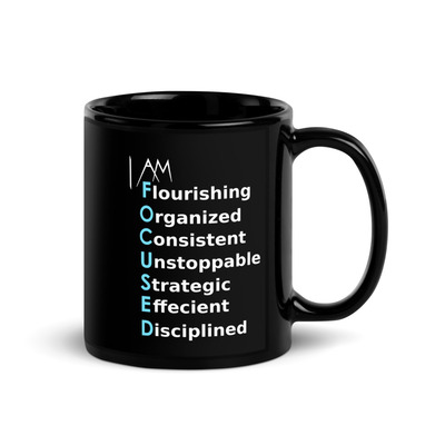 I am focused word power mug