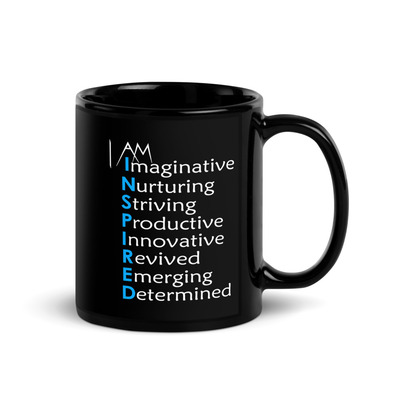 I am inspired word power mug