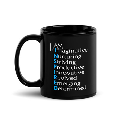 I am inspired word power mug