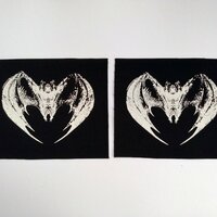 Heart shaped Bat Goth Punk Sew-on Patches - Thumbnail 3