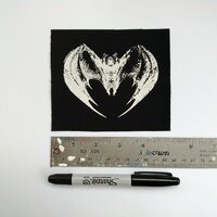 Heart shaped Bat Goth Punk Sew-on Patches - Thumbnail 1