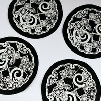 Japanese Crest with Fans & Kiku Flowers Sew-on Patches - Thumbnail 2