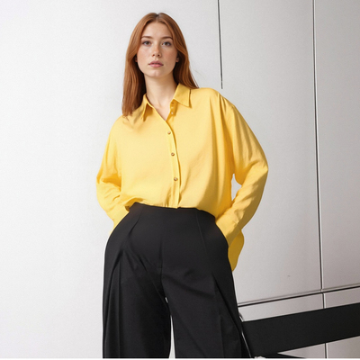 Fashionable loose long-sleeved shirt - Thumbnail 2