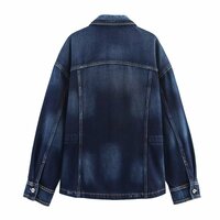 Street Fashion Casual Denim Long Sleeve Jacket - Thumbnail 1