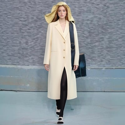 Temperamental and fashionable solid color long coat