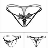 Sexy Butterfly Pearl Massage G-string Thong Naughty Briefs Lingerie Underpants Slutty Panties Women's Underwear T-Back  - Thumbnail 2