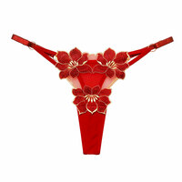 Sexy Floral 3 Flower Embroidery Mesh G-string Thong Seamless Panties Naughty Briefs Women's Underwear T-Back Lingerie Underpants - Thumbnail 13