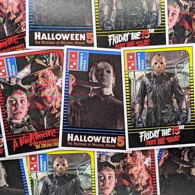 Domino's Pizza - 1989 Three (3) Card Horror Custom Trading Card Set