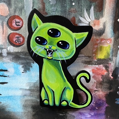 BECOME DUST Alien Kitty Magnet