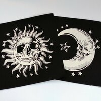 Sun Skull with Stars Steampunk Goth Sew-on Patches - Thumbnail 3
