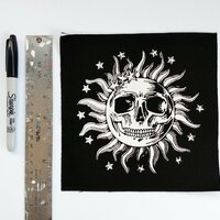 Sun Skull with Stars Steampunk Goth Sew-on Patches - Thumbnail 1