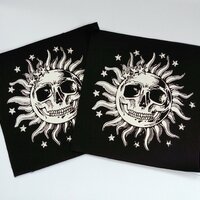 Sun Skull with Stars Goth Punk Horror Patch - Thumbnail 2