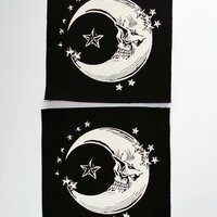 Moon Skull with Stars Goth Punk Horror Patch - Thumbnail 3
