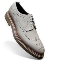 Crafted Leather Classic Grain Leather Wingtip Oxford Dress Shoes - Thumbnail 2