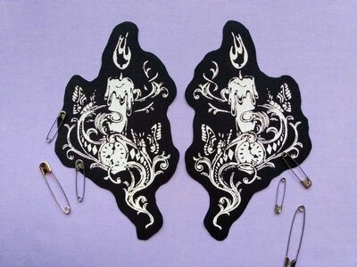 Moths & Candles Steampunk Sew-on Patches