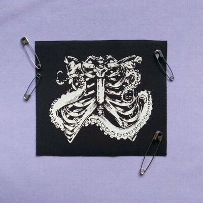Ribcage steampunk sew-on patches