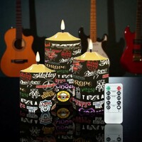 Heavy Metal Rock Band Logo Collage LED Flameless "Limited Edition" Trio Candles Set w/Remote | Free Ship - Thumbnail 6