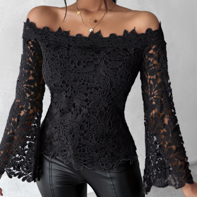 Elegant Long Sleeved Lace Top
