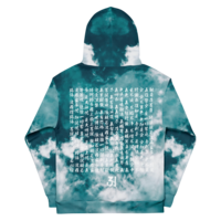  [Aqua] Japanese Heart Sutra Cloud Hoodie - Thumbnail 1