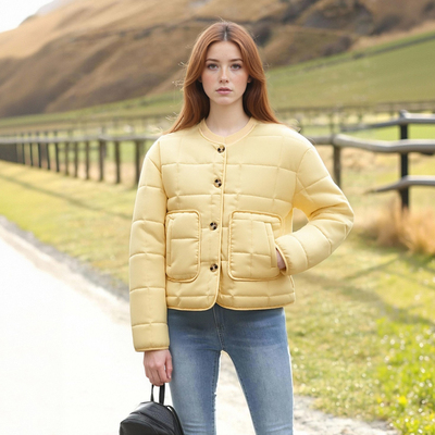 Street Fashion Quilted Plaid Cotton Jacket